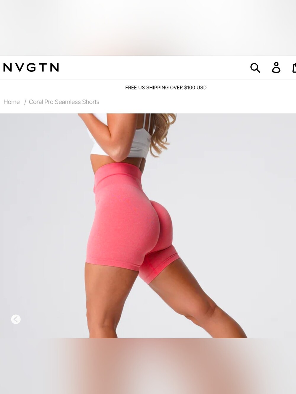 NVGTN Pro Seamless Shorts Coral